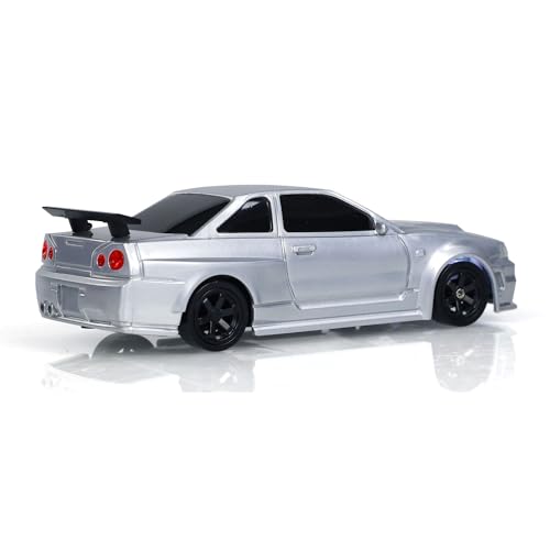 Image of 1 /43 Full Scale RC Drift Race Vehicle with Gyro Edition 4WD Ready to Go Mini Racing Car Remote Control Car High Speed Model for Collection Gift Boys(Silver Gray)