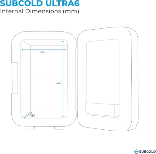 Subcold Ultra 6 Mini Fridge Cooler & Warmer | 3rd Gen | 6L capacity | Compact, Portable and Quiet | AC+USB Power Compatibility