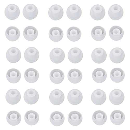 Almohadillas Cascos, 36 Piezas Gomas Auriculares, Suaves y Cómodos Ear Tips Compatibles con La Mayoría De Auriculares Intraaurales, Orificio Interior De 4,5 mm   6 mm (Transparente) Puntas