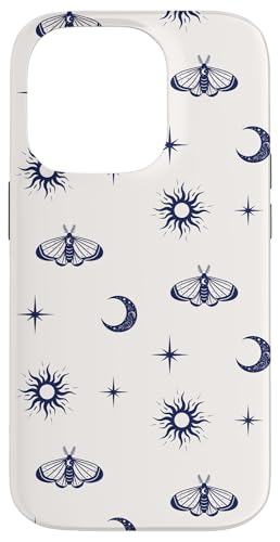 Celestial Moon, Sun, Star and Moth Pattern �X�}�z�P�[�X iPhone 14 Pro �p