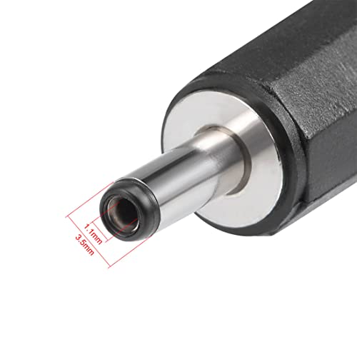 uxcell 10Pzs Conector DC Macho 3.5mm x 1.1mm Negro miniatura 4