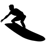 Surf Surfing Wall Decal Sticker 7 - Decal Stickers and Mural for Kids Boys Girls Room and Bedroom. Extreme Sport Wall Art for Home Decor and Decoration - Surfer Surf Board Silhouette Mural