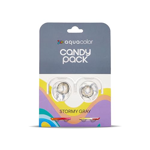 Image of Aquacolor Stormy Gray Candy Pack Zero Power Colored Lenses (2 Lens /Box)