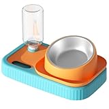 LZL Cat Bowls Set Pet Slow Feeder with Stainless Steel-Tilted Cat Bowls with No Spill Raised Pet...