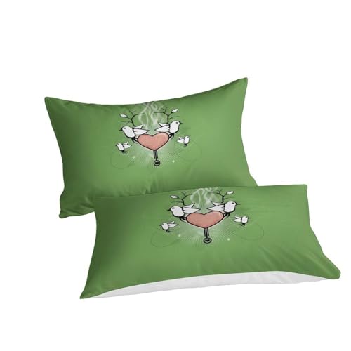 Housse de couette oiseau d'amour microfibre zippée lit 2 personnes - 6