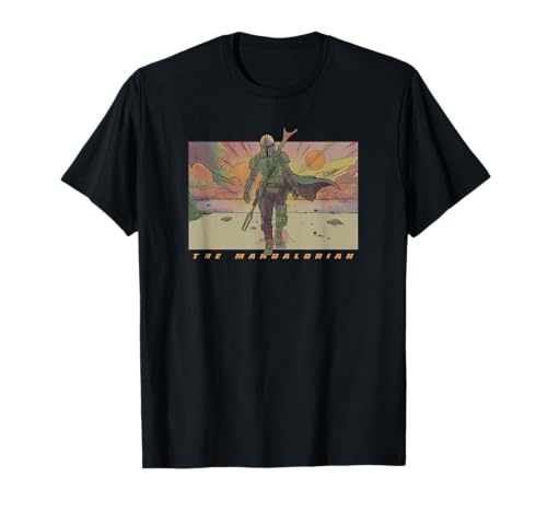 T-shirt Star Wars The Mandalorian Retro Desert Sunsets : cadeau idéal pour anniversaire de fan