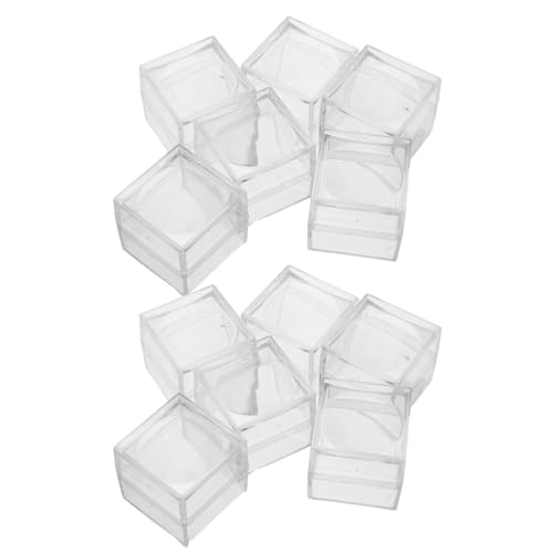 DIYEAH Caja Organizadora Transparente con Lupa 20 Unidades 40x40x38 Mm para Exhibición y Almacenamiento de Muestras, Rocas, Minerales y Joyas, Vitrina de Muestras Plástica para Uso