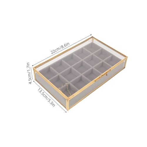 Boîte à bijoux multi-sections en verre de luxe et cuivre pour protection optimale - 3