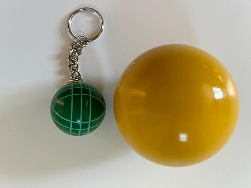 BuyBocceBalls Listing - Bocce Accessories - 57mm Yellow pallino or pallina with Key Chain