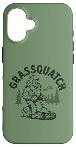 Grassquatch! Mowing Funny Dad Bigfoot Sasquatch Graphic X}zP[X iPhone 16 p