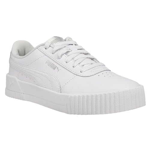 Image of PUMA Women's Carina Sneaker, White Silver, 8.5 M US