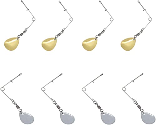 20pcs Fishing Spinnerbait with Colorado Nickel Blade Willow Blades Spin Lure Making Fishing Lures Replacement Accessories (S, Gold & Silver Colorado Blade)