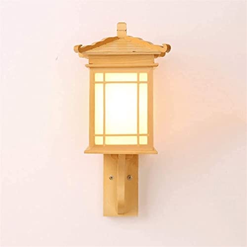 Lámpara de pared madera japonesa interior con luz LED moderna para pasillo y comedor 2