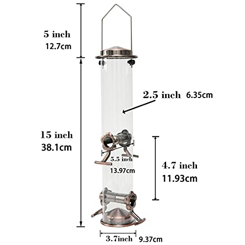Opknoping Bird Feeder Outdoor Wild Bird Feeder Kleine Korrels Container Flower-vorm Roestvrijstaal Feeder voor Garden… - Afbeelding 3