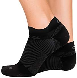 OrthoSleeve Plantar Fasciitis | Orthotic Socks (Medium, No-Show, Black)