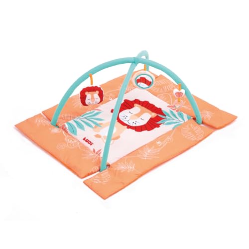 Tapis éveil bébé lion confortable pour calmer et amuser bébé allongé