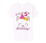 Kids Its My 5th Birthday Shirt Girl Kitty Cat theme Party (Five) Premium T-Shirt