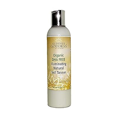 Glimmer Goddess Organic DHA FREE Self Tanner - (Dark) Sunless Tanning Lotion 8 oz