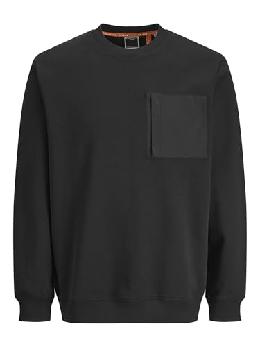 JACK & JONES Herren JCOOUTDOOR Sweat Crew NECKSN Sweatshirt, Schwarz,M – Ansicht 1