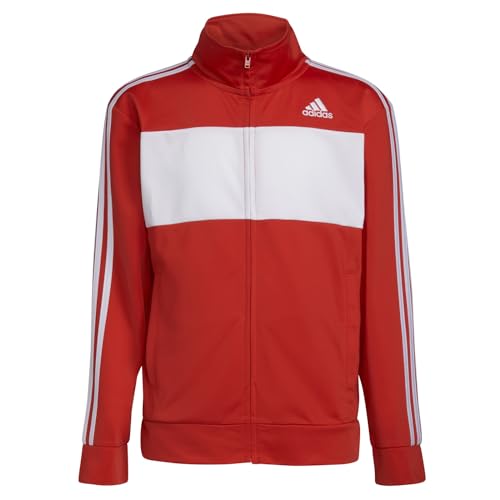 adidas Boys' Iconic Tricot Jacket (Vivid Red, X-Large)