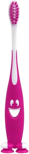 Kids Toothbrush with Suction Feet, Pink