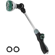Watering Wand for Garden Hose, 17.5 Inch, 8 Spray Patterns, Garden Hose Nozzle with Thumb Flow Control, Adjustable Water Sprayer with Pivoting Head, Ideal for Hanging Baskets and Shrubs