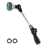 Seatern Watering Wand for Garden Hose, 17.5 Inch, 8 Spray Patterns, Garden Hose Nozzle with Thumb Flow Control, Adjustable Water Sprayer with Pivoting Head, Ideal for Hanging Baskets and Shrubs