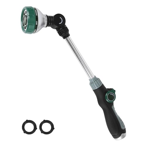 Seatern Watering Wand for Garden Hose, 17.5 Inch, 8 Spray Patterns, Garden Hose Nozzle with Thumb Flow Control, Adjustable Water Sprayer with Pivoting Head, Ideal for Hanging Baskets and Shrubs by Seatern - Used condition - US$14.31