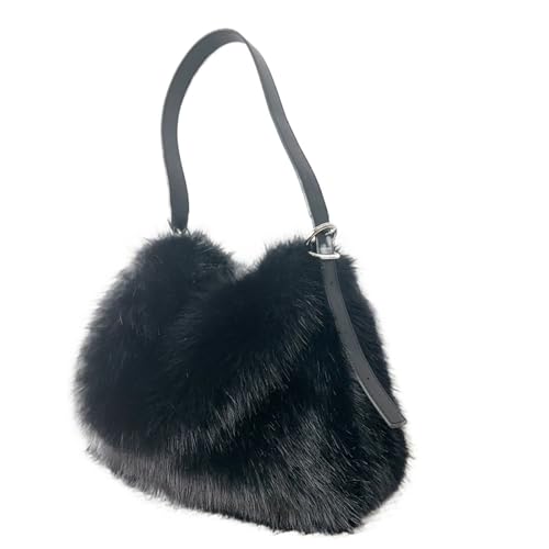 Sac bandoulière en peluche grande capacité pour femme