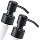 ALTGLAS 2 Stück von Seifenspender Pumpkopf Roma - Doppelpack Edelstahl Pumpaufsatz mit 28mm Gewinde als Ersatz Pumpe und Upcycling Seifen Spender zu Bauen mit Jacky Flaschen (Schwarz)