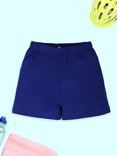 Image of KiddoPanti Girls Cycling Shorts Pack of 3 | Soft & Stretchy Cotton Spandex | Comfortable Fit with Elastic Waistband | Solid Colors Half Tights for Girls Inners