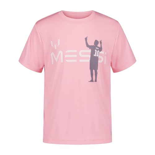 Image of Messi Boys' Lifestyle Short Sleeve Top, Loose-Fit Shirt with Logo, Comfortable, All-Day Wear
