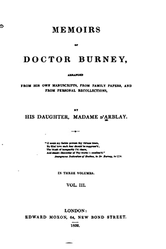Memoirs of Doctor Burney - Vol. III