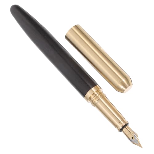 NUOBESTY 紫光檀木製万年筆 複雑な細工と滑り止めデザイン 高耐久カバー付き携帯用サイン ペン 学生とビジネス向け書道用筆記具