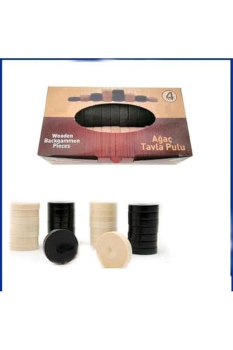 No4 30 mm Naturel Ahşap Ağaç Tavla Pulu Takımı No30 mm Naturel Ahşap Ağaç Tavla Pulu Takımı