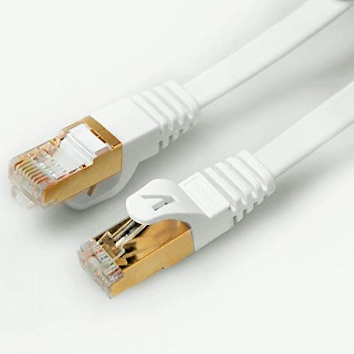 Cat7 Ethernet Cable,Veetop 5ft/1.5m Cat 7 Network Cable High Speed 10 Gbps Internet Cord Flat Ethernet Wire with Shielded RJ45 Connectors for Computer Laptop Router Modem Switch Box - Thumbnail 6