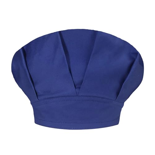 Gorro Unisex de Color sólido para Cocina, Catering, Gorro de Chef a de, Gorro Bouffant (Dark Blue, One Size)