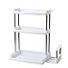 Spice Rack Organizer Kuchnia Blachtop Przechowywanie, Spice Butelka Słojów Stojak z Tableware Nóż Uchwyt do krojenia Deska Haczyki po obu stronach,White