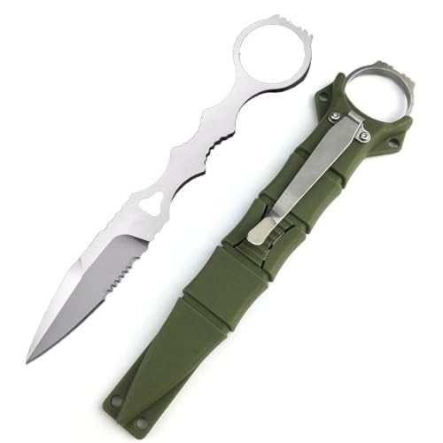 Edc Messer, Jagdmesser Feststehende Klinge, Edc Messer Mit Kydex Scheide, 17cm Gürtelmesser Mit Messerscheide Für Outdoor Camping Angeln Wandern (Silber)