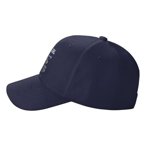 Just A Girl Who Loves Sea Otter Fashionable Casquette Hat Breathable Adjustable Strap for Comfort Style Navy Blue3