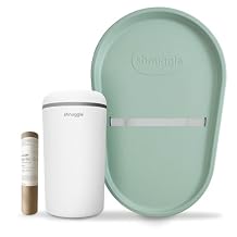 Shnuggle Changing Essentials Bundle - Squishy Changing Mat Eucalyptus + Eco-Touch Diaper Bin + Better Bag Liners - Wipeable, Odor-Locking, Eco-Friendly, No Costly Refills