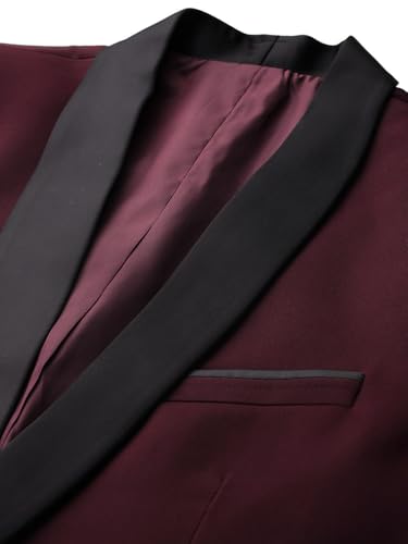 Image of MANQ Men's Solid Tuxedo Suit, Mandarin Collar, Five Pockets, Long Sleeves