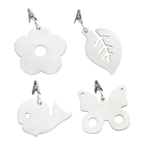 Juguta 4 Pezzi Pesi per Tovaglie con Clip, Pesi per Tovaglie Resistenti alle Intemperie, Clip per Tovaglia, Gadget Molla Fermatovaglia, Acciaio Inossidabile, per Outdoor Picnic Party