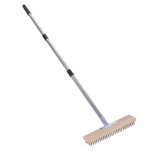 Generic Cepillo de Alambre de Acero Inoxidable con Largo, Cepillo de Cerdas de Metal Rígido Resistente, Escoba de Alambre Removedor de Musgo para Patio, Jardín, Garaje, Cubierta