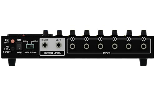 Image of DaBeatz 6-Channel Stereo Echo DJ Sound Mixer with USB and Bluetooth for Parties, Stage Effects, Weddings, Diwali Giving Your Occasion an Impressive Output. (Black) (DB-6U)