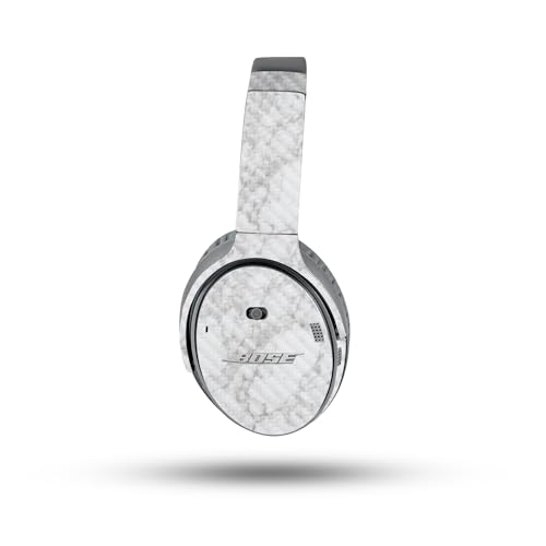Image of MightySkins Carbon Fiber Skin Compatible with Bose QuietComfort 35 II Headphones - Frost Marble | Protective, Durable Textured Carbon Fiber Finish | Easy to Apply