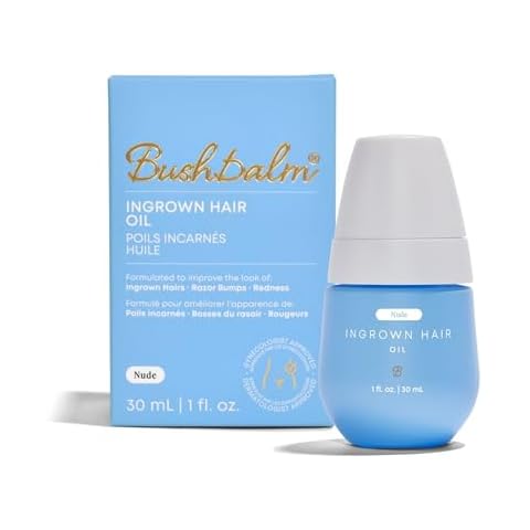 Bushbalm Ingrown Hair Oil - Helps with Ingrown Hair, Underarm Bumps, Soothes Skin, Razor Bumps and Post Shave Redness, 30 ml - Nude Oil Cover