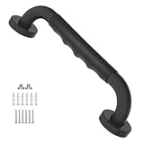 12 Inch Black Shower Grab Bar w/ Anti Slip Rubber Grip, ZUEXT Stainless Steel Bath Grab Bar, Bathroo
