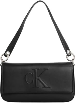 Calvin Klein Bolso con correa para hombro Mujer Sculpted Flap Pouch con logotipo  Negro  Black   Talla Única