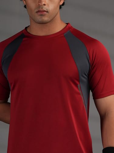 Image of CHKOKKO Gym Tshirt for Men Workout Regular Fit Sports Activewear Man Tshirts with Round Crew Neck and Half Sleeves for Yoga Running&Outdoor Activities